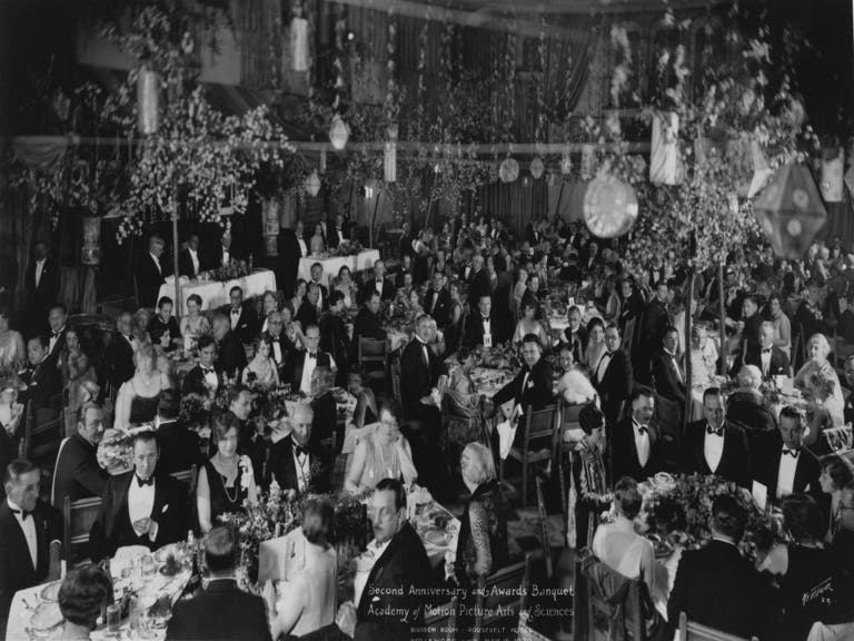 The first Academy Awards at the Hollywood Roosevelt Hotel in 1929