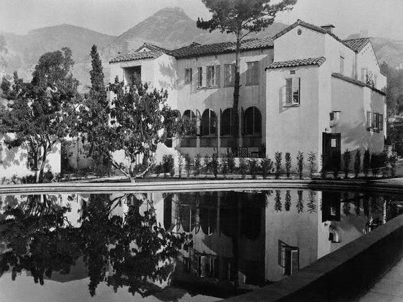 Main House and swimming pool at the Garden of Allah, circa 1940