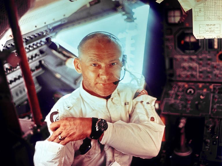 Buzz Aldrin in the Apollo 11 Lunar Module on July 20, 1969