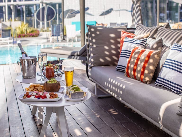 Private poolside cabana at the InterContinental Los Angeles Downtown