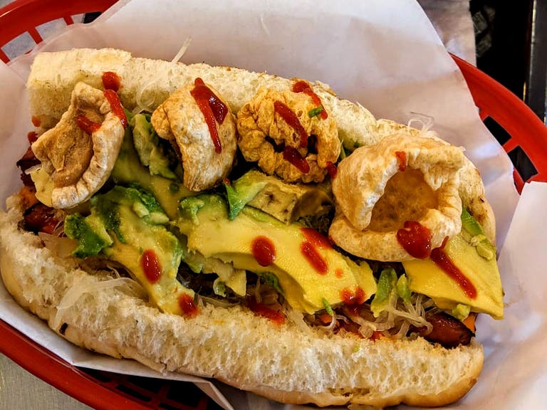 The Eagle Rock hot dog at Meea's