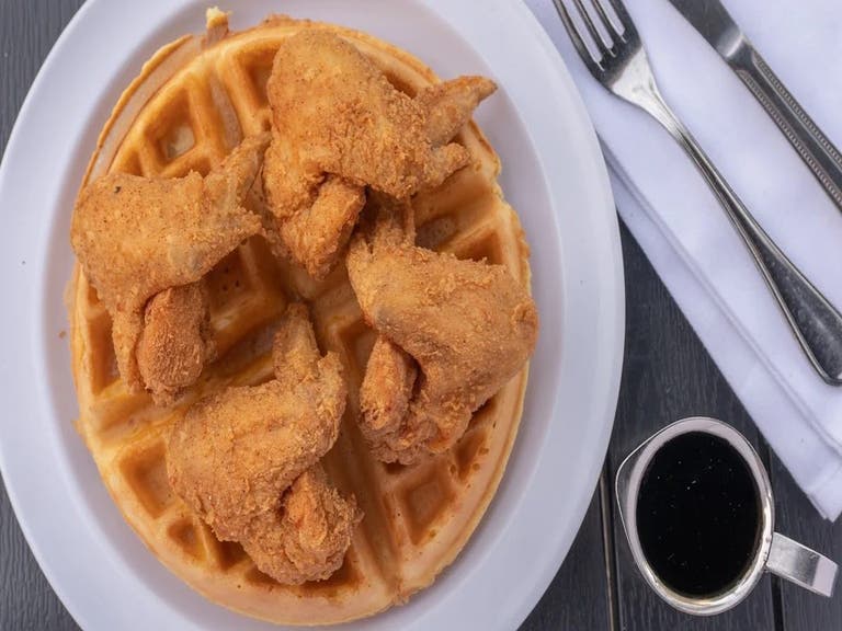 Four-Wing Chicken & Waffle at Rusty Pot Café in Inglewood