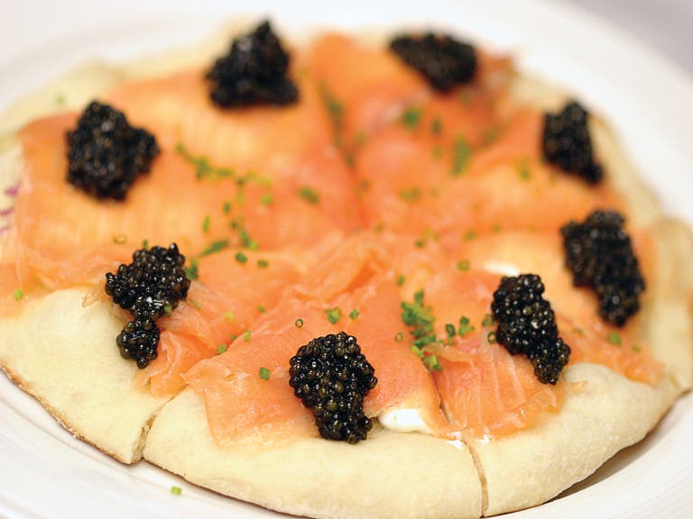 Smoked Salmon Pizza at Spago Beverly Hills