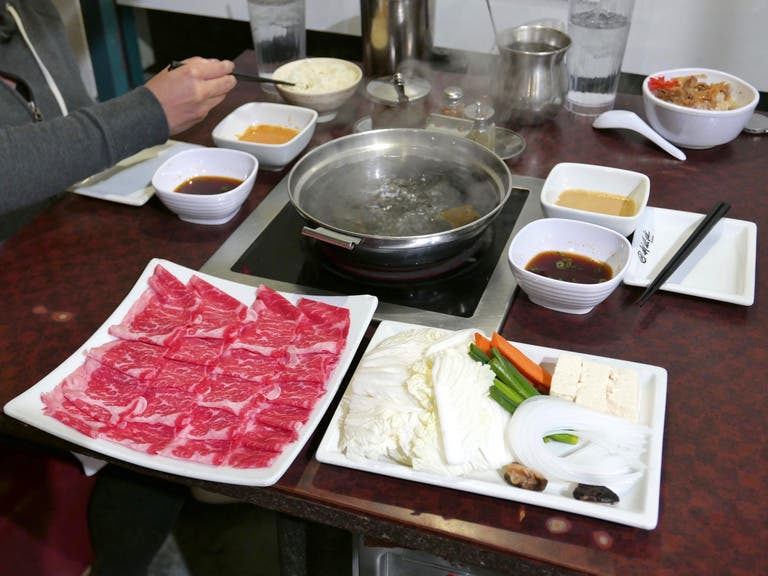 Prime beef flap meat at Shin-Sen-Gumi Shabu-Shabu in Gardena