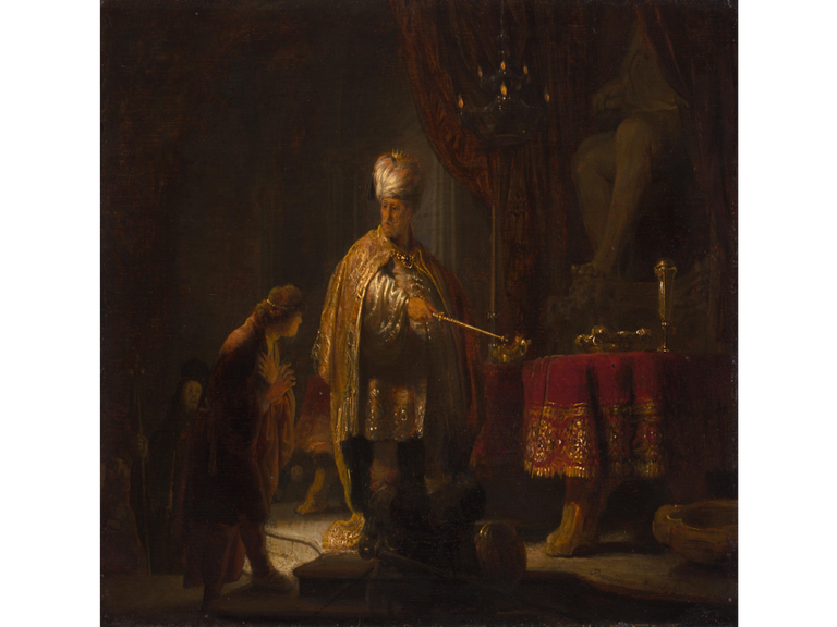 Rembrandt "Daniel and Cyrus before the Idol Bel" at the Getty Center