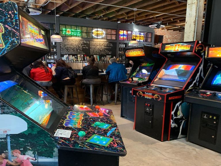 Bar and video games at Barcade Los Angeles