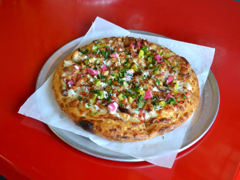 Lebanese garlic chicken pizza at Big Al's Pizzeria