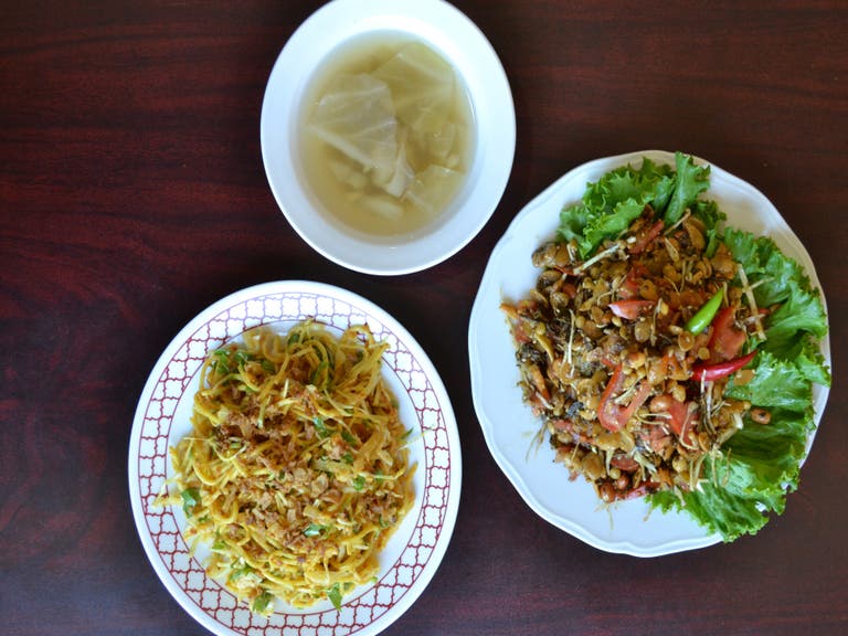 Khao Swe Thoke and Tea Leaf Salad at Jasmine Market & Deli