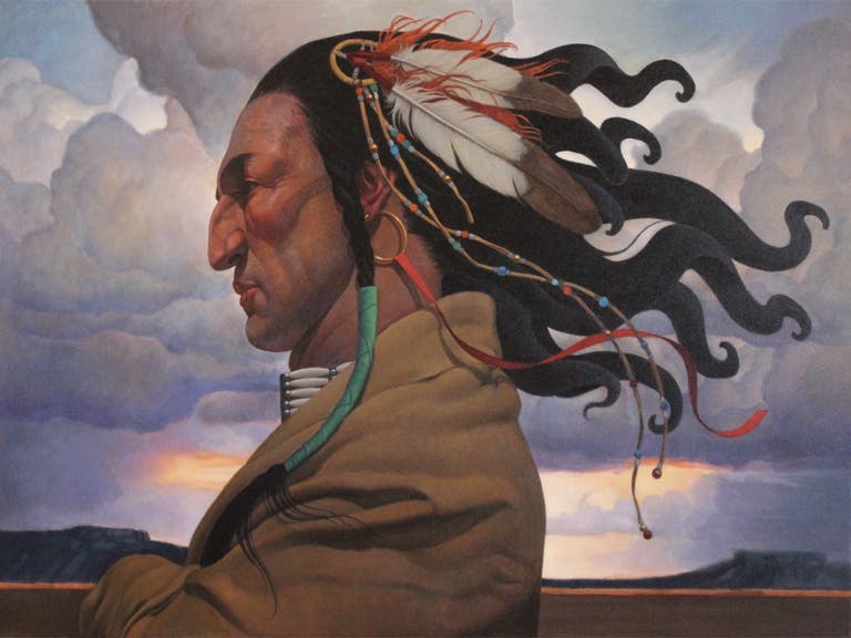 "Mighty Wind" painting by Thomas Blackshear II at the Autry Museum of the American West