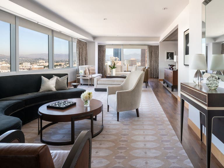 Living room of The Ritz-Carlton Suite at The Ritz-Carlton Los Angeles