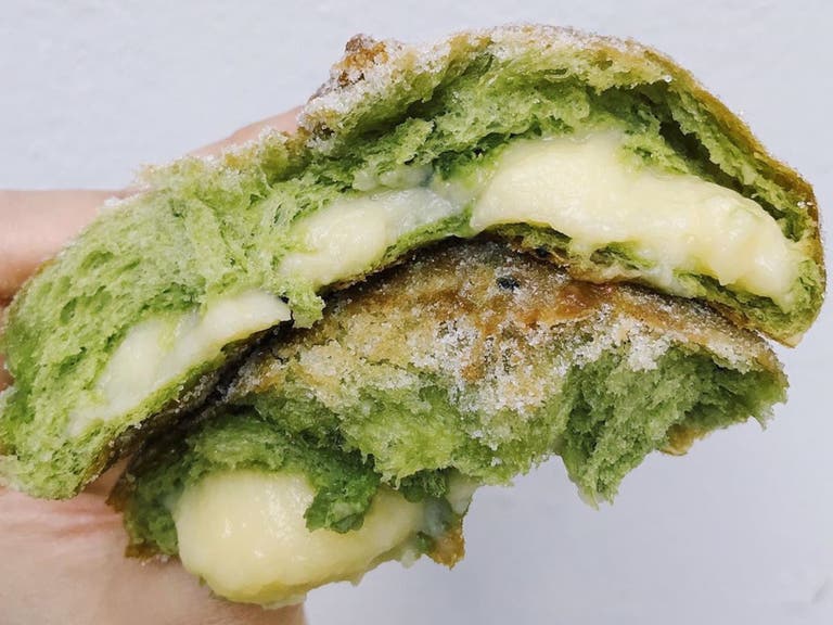 Matcha Donut at Cafe Dulce in Little Tokyo