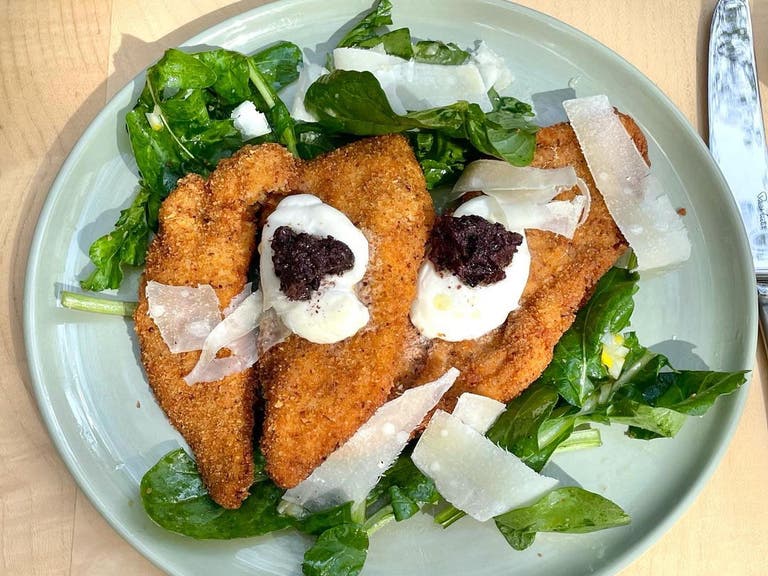 Chicken Milanese at Lulu in the Hammer Museum