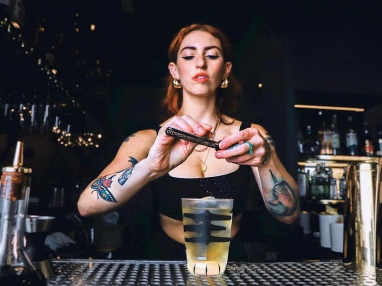 Yael Vengroff makes a cocktail at S Bar Brentwood