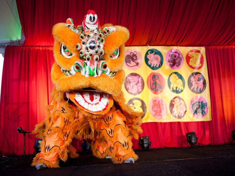 Lion Dancer at USC Pacific Asia Museum's Lunar New Year Festival