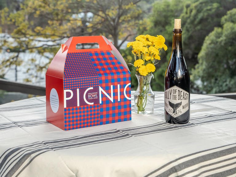 Hollywood Bowl Picnic Box and wine