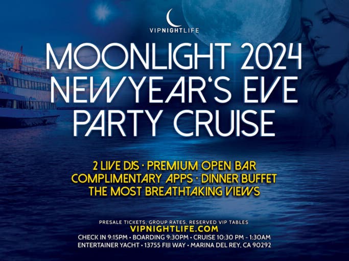 Moonlight 2024 New Year's Eve Party Cruise in Marina del Rey
