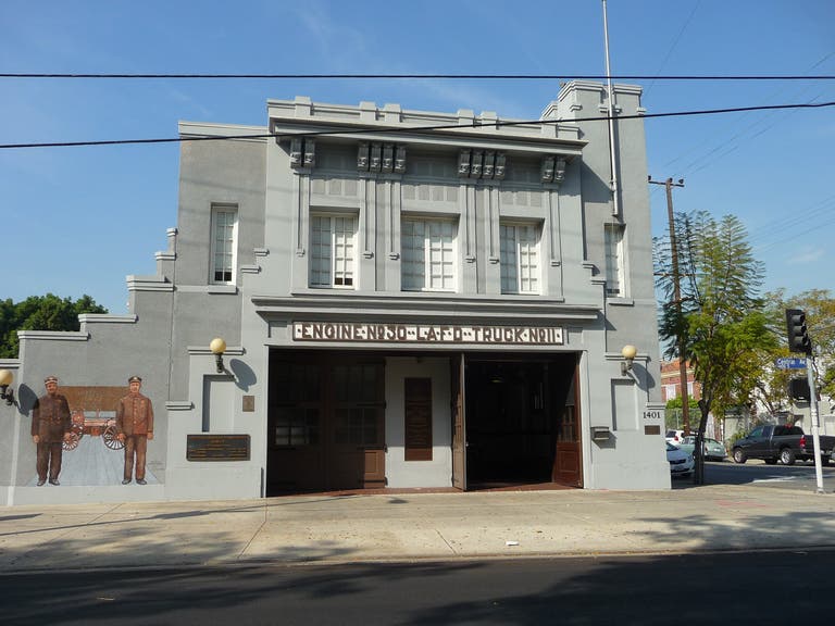 Exterior of the African American Firefighter Museum in Downtown LA