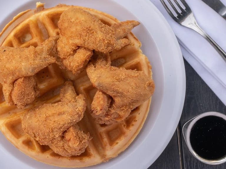 Four-Wing Chicken & Waffle at Rusty Pot Café in Inglewood